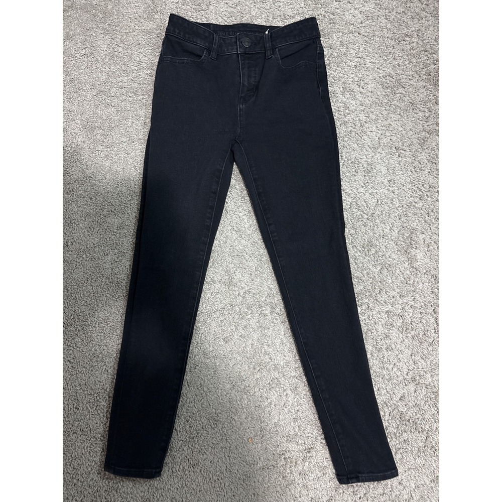 American Eagle The Dream Jean Womens 0 Short Black Skinny High Rise Pants